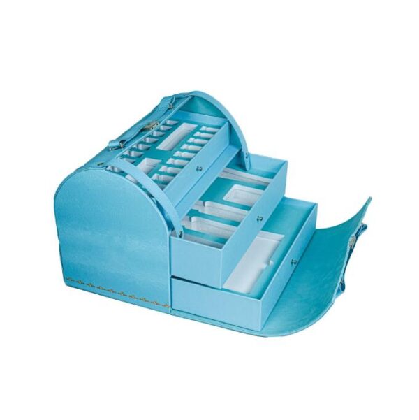 Travel Jewelry Box PU Leather Organizer Double Layer Velvet Gift Packing Portable Mini Storage Necklace Jewelry Boxes - Image 6
