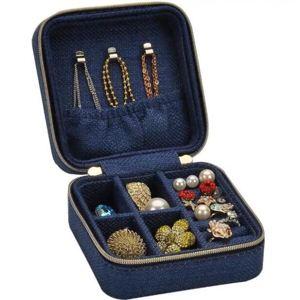 Hot Sale Women Girls Earrings Box Organizer Portable Jewelry Storage Case PU Leather Small Travel Jewellery Boxes with Mirror - Imagem 3