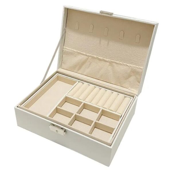 Hot Sale Women Girls Earrings Box Organizer Portable Jewelry Storage Case PU Leather Small Travel Jewellery Boxes with Mirror - Imagem 4