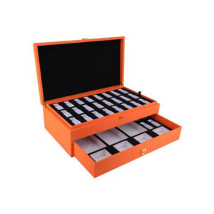 2024 New Product Dark Brown Box Jewelry Case Pu Leather Jewelry Box