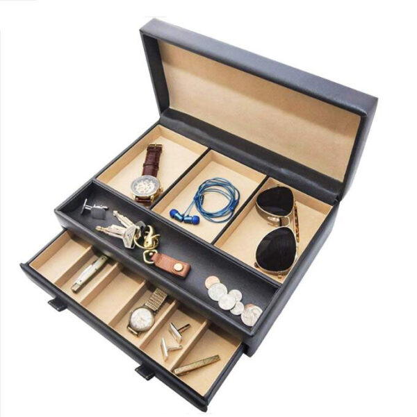 2024 New Product Dark Brown Box Jewelry Case Pu Leather Jewelry Box - 画像 2