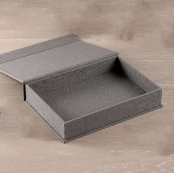Custom Small Luxury Necklace Velvet Linen square Cardboard Jewelry Gift Paper Boxes Packaging - Imagem 3