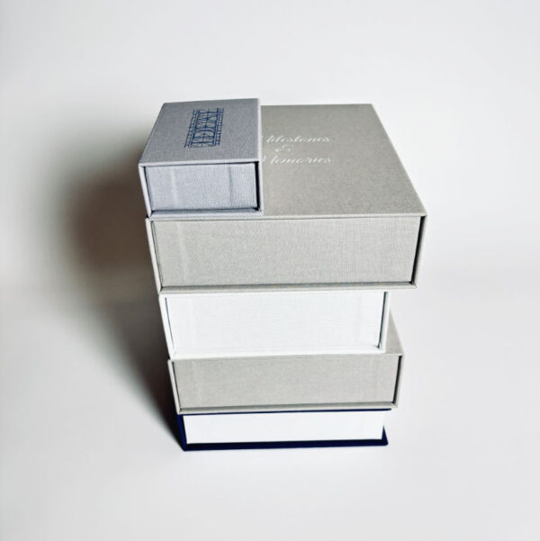 Custom Luxury Magnetic Paper Box  Linen Pouches for Earrings and Necklaces Jewel case Box - 画像 4