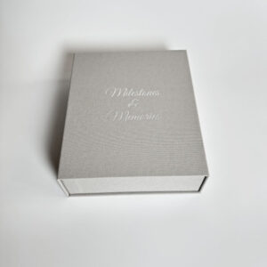 Rigid Gift Box Light Gray Linen Photographer Photo Box Product Paper Boxes Magnetic Paper Case