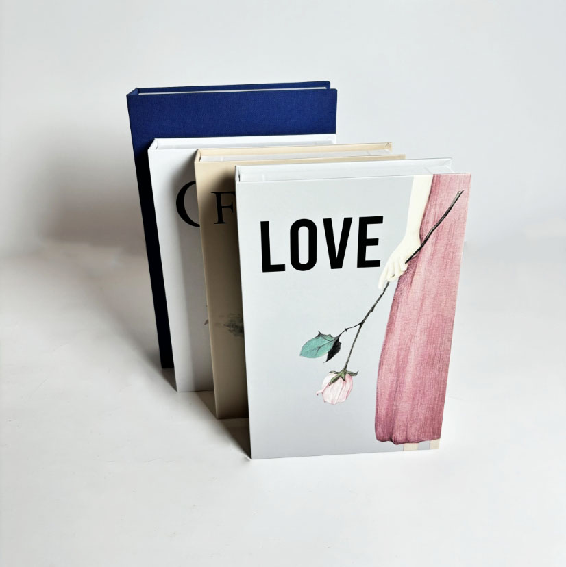 Custom Modern Fake Book Storage Box Linen Faux Books for Bookshelf Decoration Coffee Table Book - Imagen 3