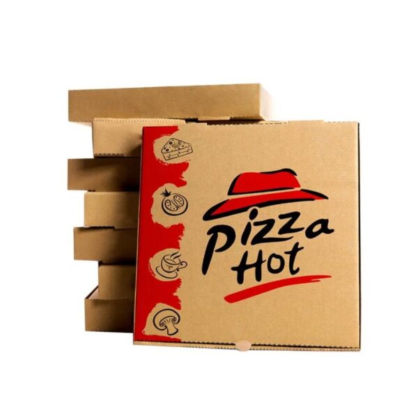 Kraft Corrugated Octangle Shape Pizza Packaging Paper Box with Custom logo