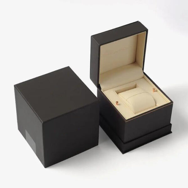 High Quality PU Leather Watch Box Luxury Elegant Square Single Watch Case Package Gift Box With One Slot - Imagem 2