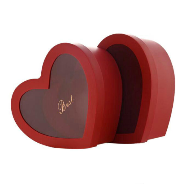 Lovely Windowed Hardboard Heart-shaped Gift Box Chocolate Candy Paper Packaging Box