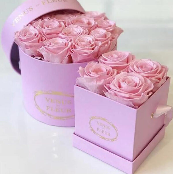 Luxury Cylinder Box Custom Elegant Rose Flower Packaging Gift Round Flower Box - 画像 3