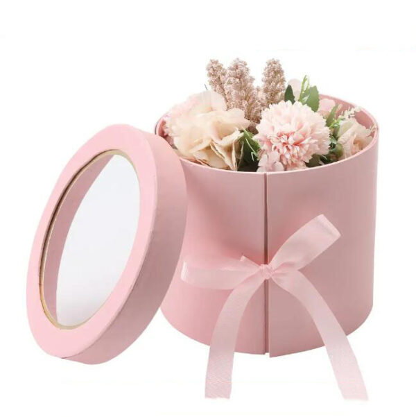 Luxurious Style Cardboard Paper Floral Roses Gift Boxes Round Paper Flower Box for Flowers