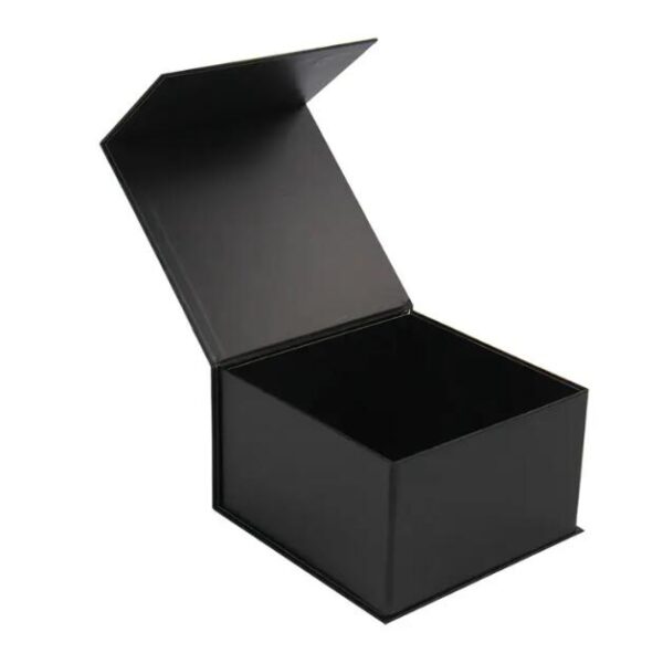 Custom Logo Rigid Cardboard Collapsible Black Folding Magnetic Hat Box Packaging Baseball Cap Gift Box - Imagem 2