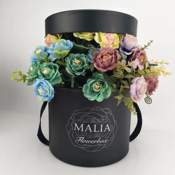Custom Suede Rose Boxes Packaging Cardboard for Preserved Flower Set Rigid Round Paper Flower Gift Box - Изображение 4