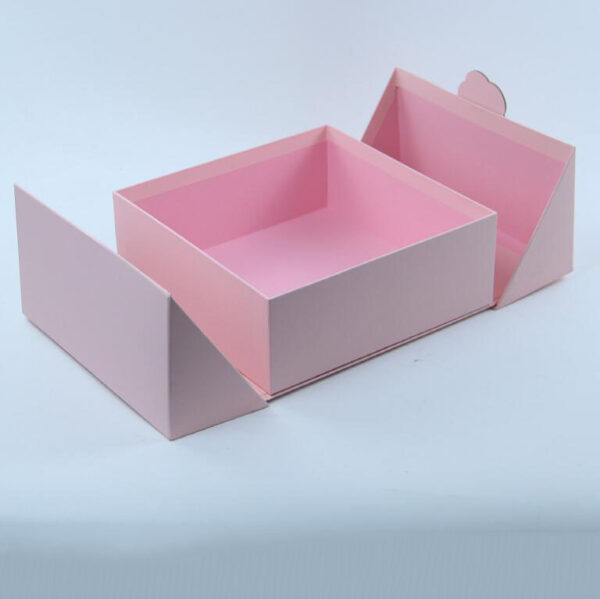 Custom Luxury Double Side Open Glossy Blue Valentine's Gift Boxes with Ribbon Closure - Image 4