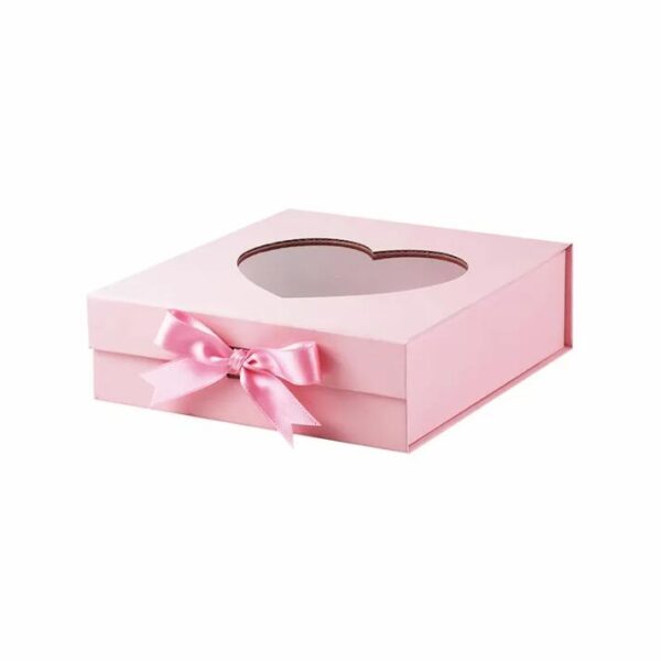 Custom PVC Clear Top Window Magnetic Cardboard Box With Ribbon New Arrival Book Shaped Box for Gift
