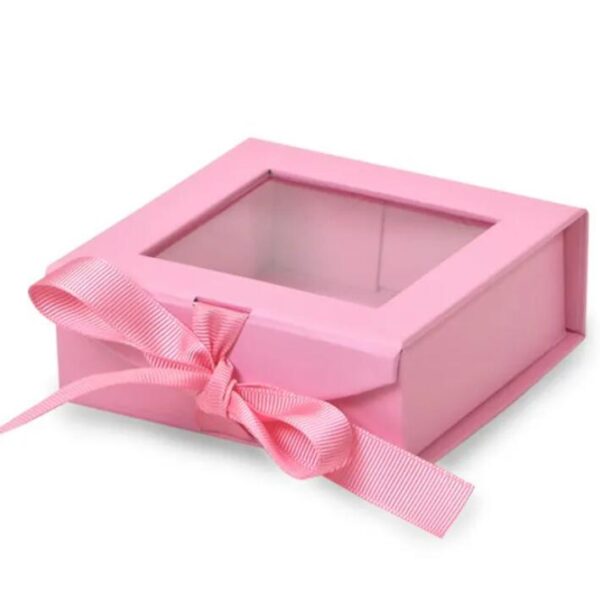 Custom PVC Clear Top Window Magnetic Cardboard Box With Ribbon New Arrival Book Shaped Box for Gift - Image 2