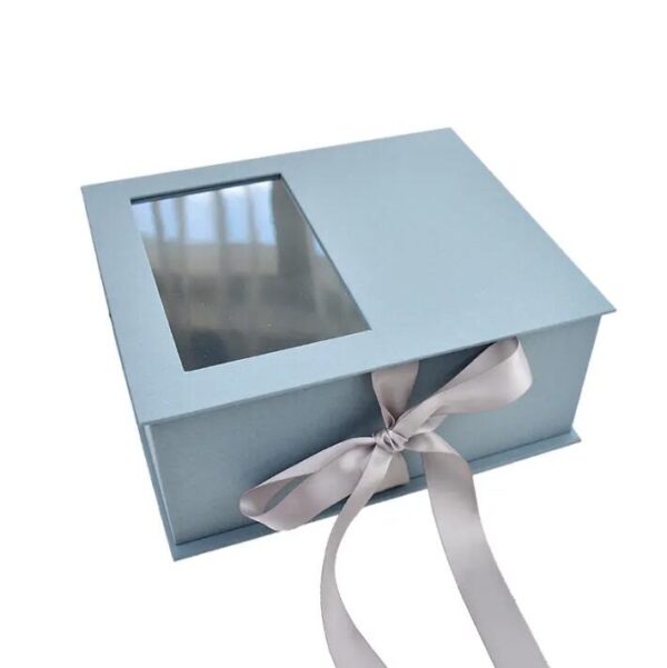 Custom PVC Clear Top Window Magnetic Cardboard Box With Ribbon New Arrival Book Shaped Box for Gift - Image 3