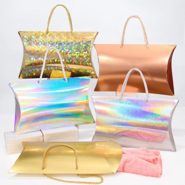 Wholesale Luxury Customize logo Hair Wig Paper Packaging Bags with Handles - Bild 2