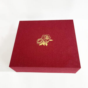 Custom Gold Stamping Logo Bookcloth Linen Fabric Covered Clamshell Perfume  Gift Packaging Box