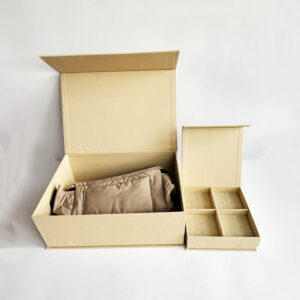 Organic Linen Magnetism Gift Box with Ribbon Personalized Wedding Birthday Money Small Cash Custom Handmade Jewelry Keepsake