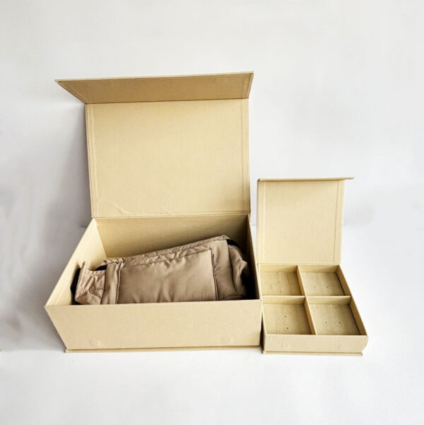 Organic Linen Magnetism Gift Box with Ribbon Personalized Wedding Birthday Money Small Cash Custom Handmade Jewelry Keepsake