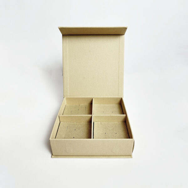 Custom Printing Logo Packaging Book Shape Type Magnetic Linen Fabric Paper USB Boxes with Insert - Изображение 5