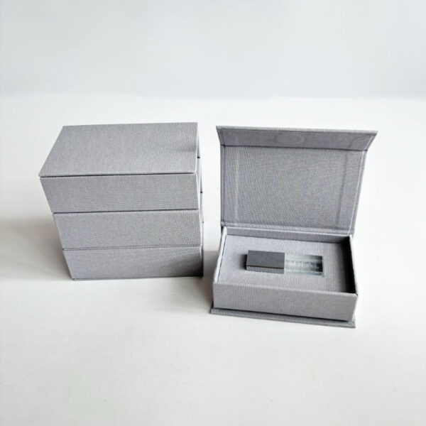 Custom Luxury Linen Wedding USB Gift Box Linen Cover Photo Album Photos and USB Storage - صورة 5