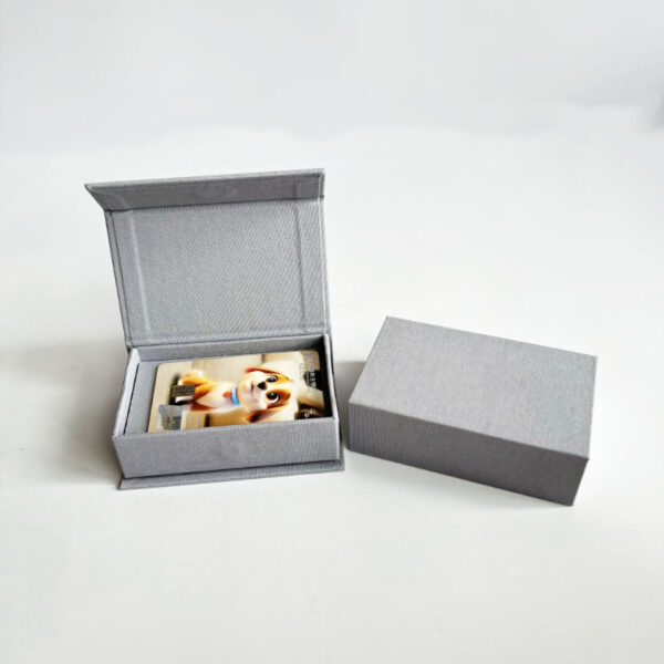Print Package Cream Gray Linen Box Photographer Gift 4*6 5x7 Photo Linen Prints Holding Box for Glass USB Flash Drive - Bild 5