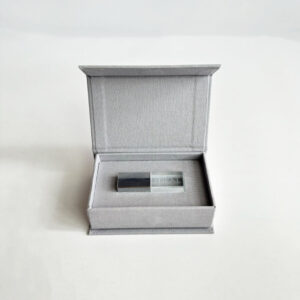 Paperboard Design Usb Flash Drive with Wedding Gift Box with logo Linen Usb Drive Box Wedding Usb Box
