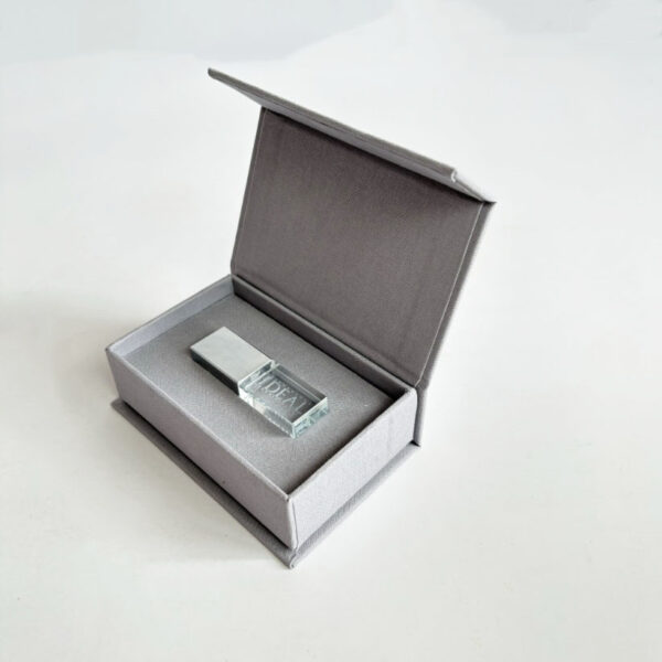 Paperboard Design Usb Flash Drive with Wedding Gift Box with logo Linen Usb Drive Box Wedding Usb Box - Bild 2