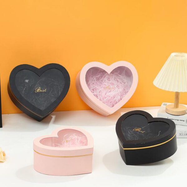 Heart Shaped Boxes for Roses Romantic Present Gift Valentine Custom Design Own Big Set Wedding Paper Packaging - Image 6