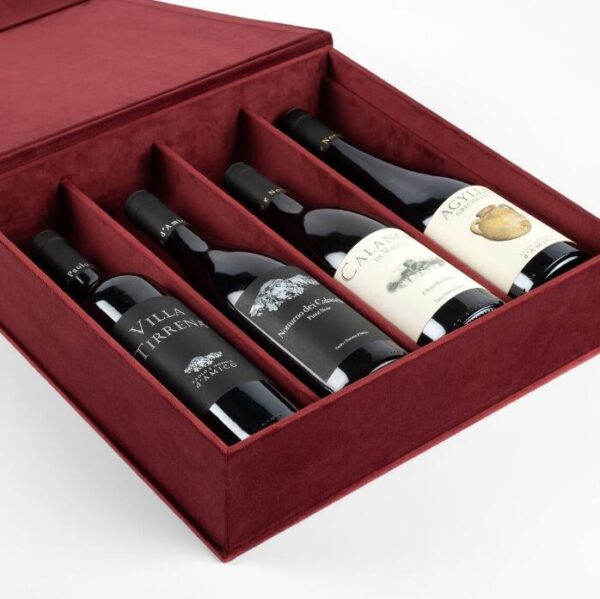 Custom  Luxury Velvet Red Wine Magnetic Paper  Foldable Packing Wine Bottle Packaging Gift Wine Box - Изображение 2