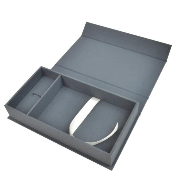 Luxus -Leinenschutzpapier Geschenkbox Verpackung hochwertiger Papierschachtel mit Magnetdeckel - Bild 2