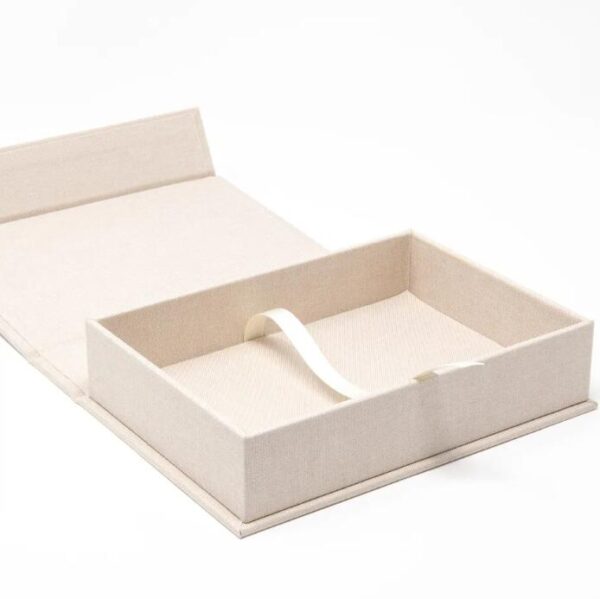 Luxus -Leinenschutzpapier Geschenkbox Verpackung hochwertiger Papierschachtel mit Magnetdeckel - Bild 3