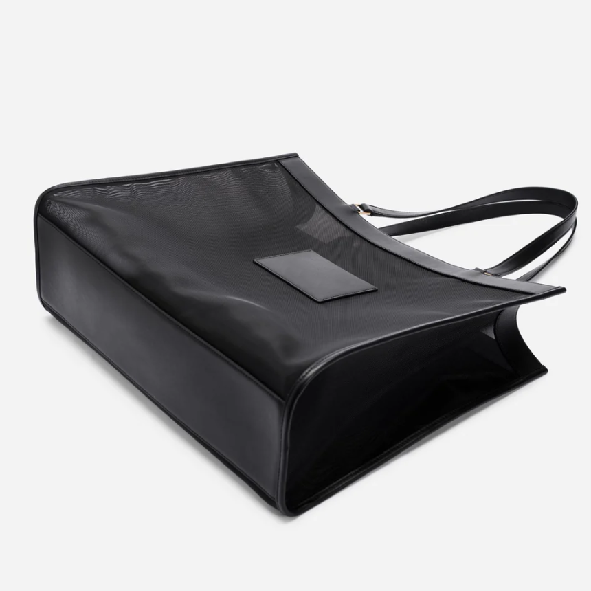 Extra Large Travel Beach Tote With Zipper Pocket Waterproof Mesh Pool Bag Pu Cotton Handle For Cruise Swim Vacation Essentials - Imagem 3