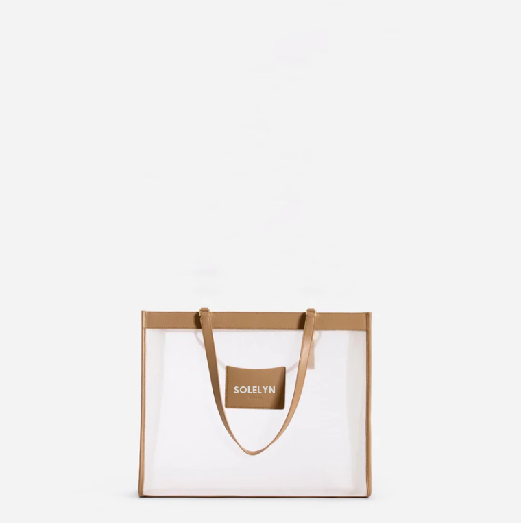 Large Beach Net Fruit Carrying Grocery Tote Shoulder Nylon Mesh Shopping Bag With Letter Handle - 画像 2