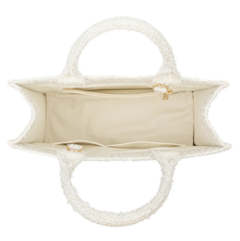 Customization Fashion Women Shopping Tote Handbags Brand Crochet Striped Canvas Tweed Tartan Women's Shoulder Bags - Image 3