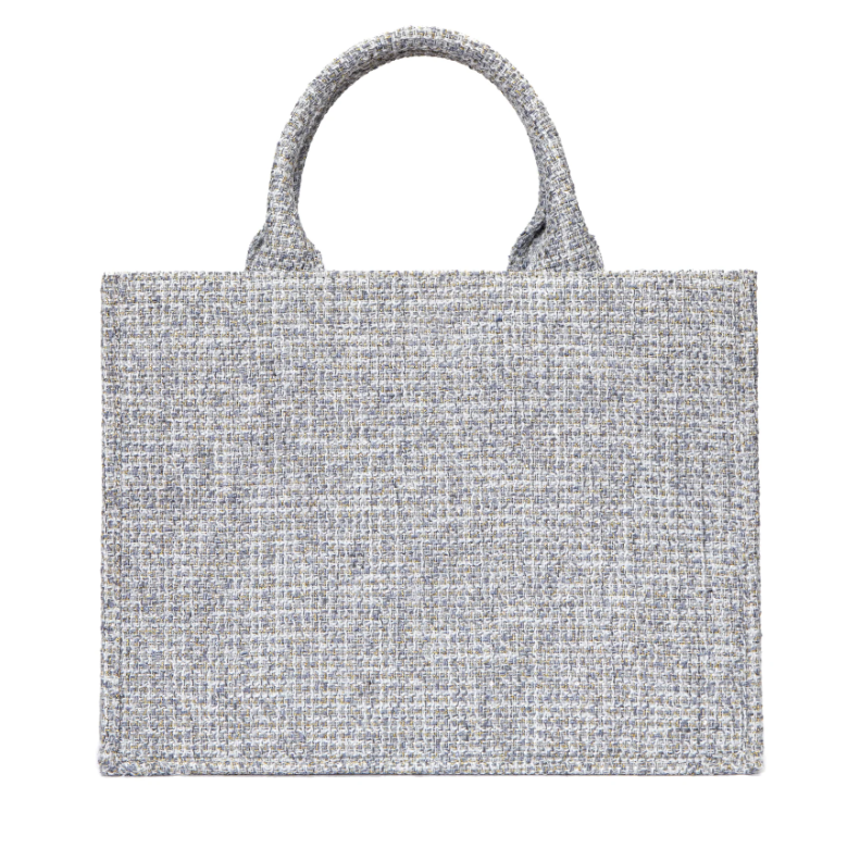 Customization Fashion Women Shopping Tote Handbags Brand Crochet Striped Canvas Tweed Tartan Women's Shoulder Bags - Image 4