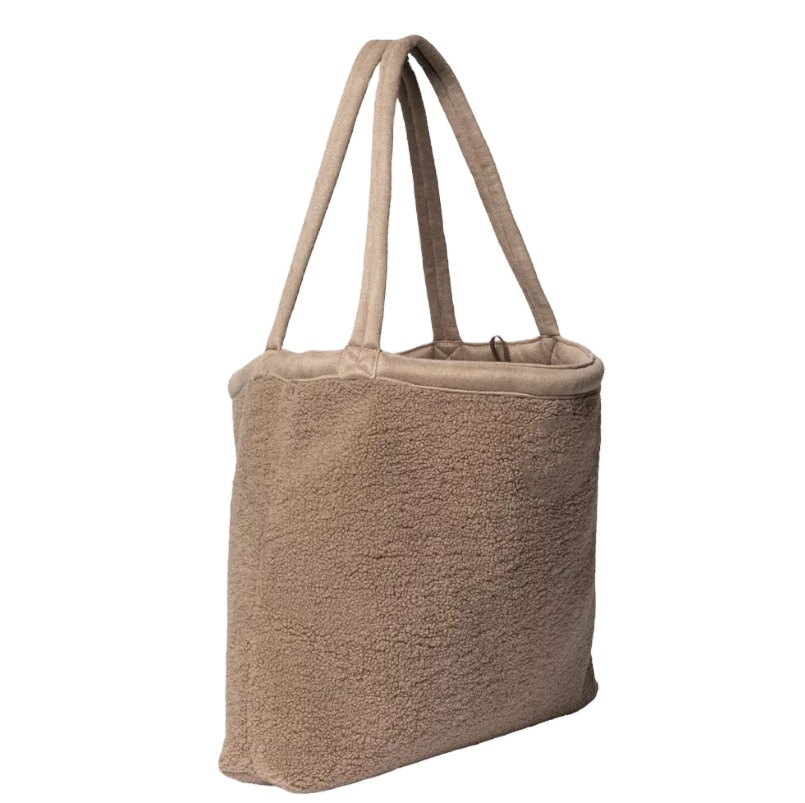 New Style Ladies Teddy Tote Handbag Large Capacity Bride Tote Bag Custom Faux Fur Shoulder Shopping Bag Winter - Изображение 2