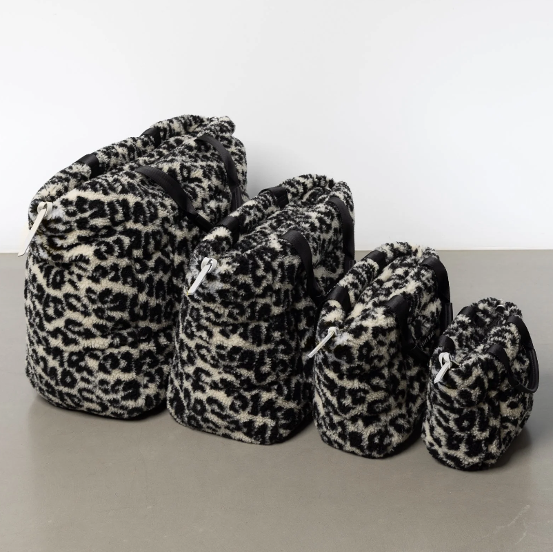 Women Leopard Print Soft Large Capacity Teddy Fluffy Handbag Winter Sherpa Leopard Print Tote Bag - صورة 6