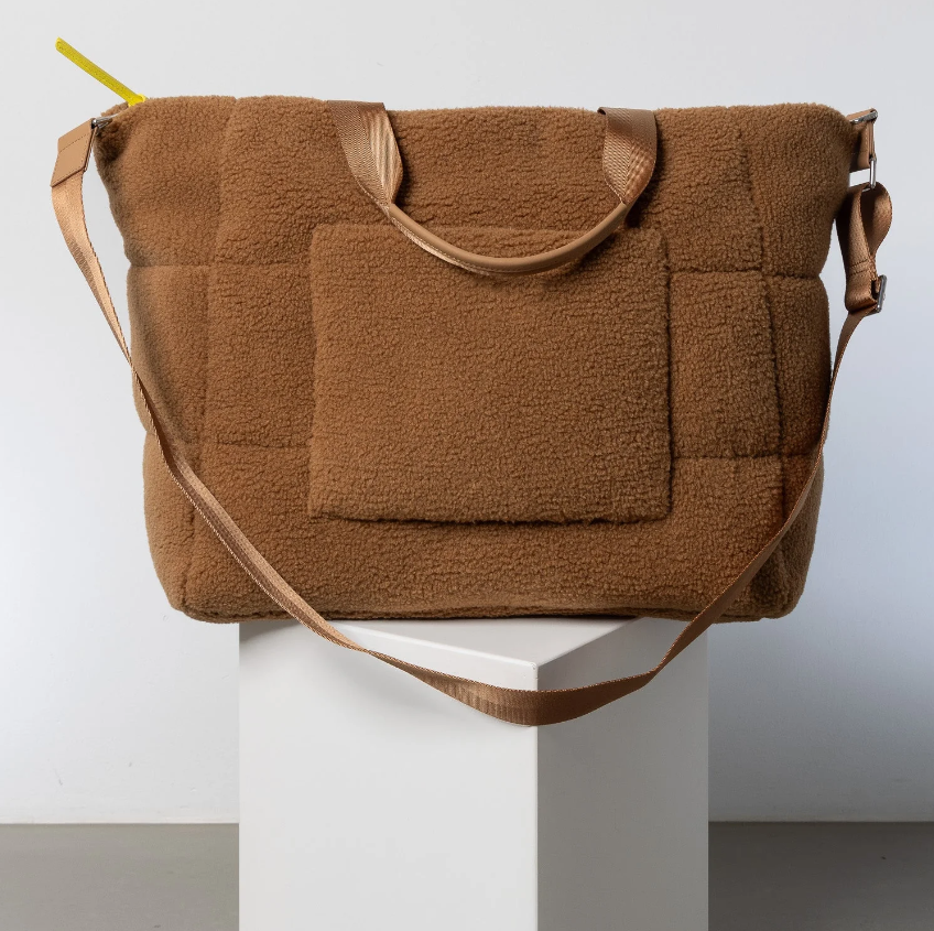 Fluffy Fleece Teddy Tote Bag With Zipper,Boho Large Shoulder Tote Bag - Imagem 2