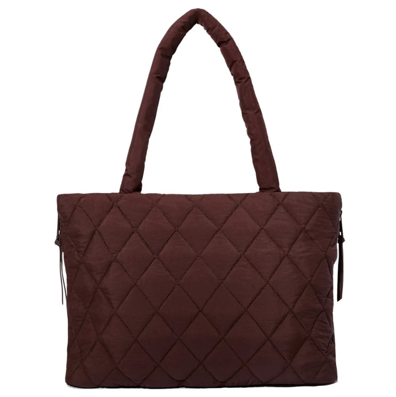 Nylon Women's Puffer Totes Fashion Quilted Shoulder Crossbody Bag Solid Color Rhombus Down Padded Handbag - Image 2