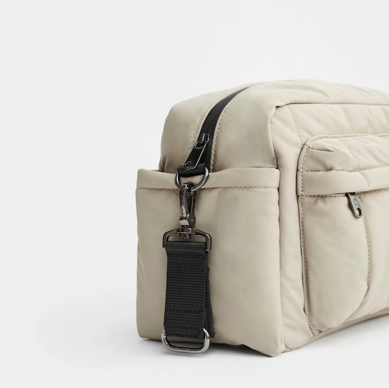 Portable Mommy Diaper Bag Open Closure Polyester Lining Two Handles Hanging Storage For Baby's Newborn Stroller Decorated Letter - Imagen 4