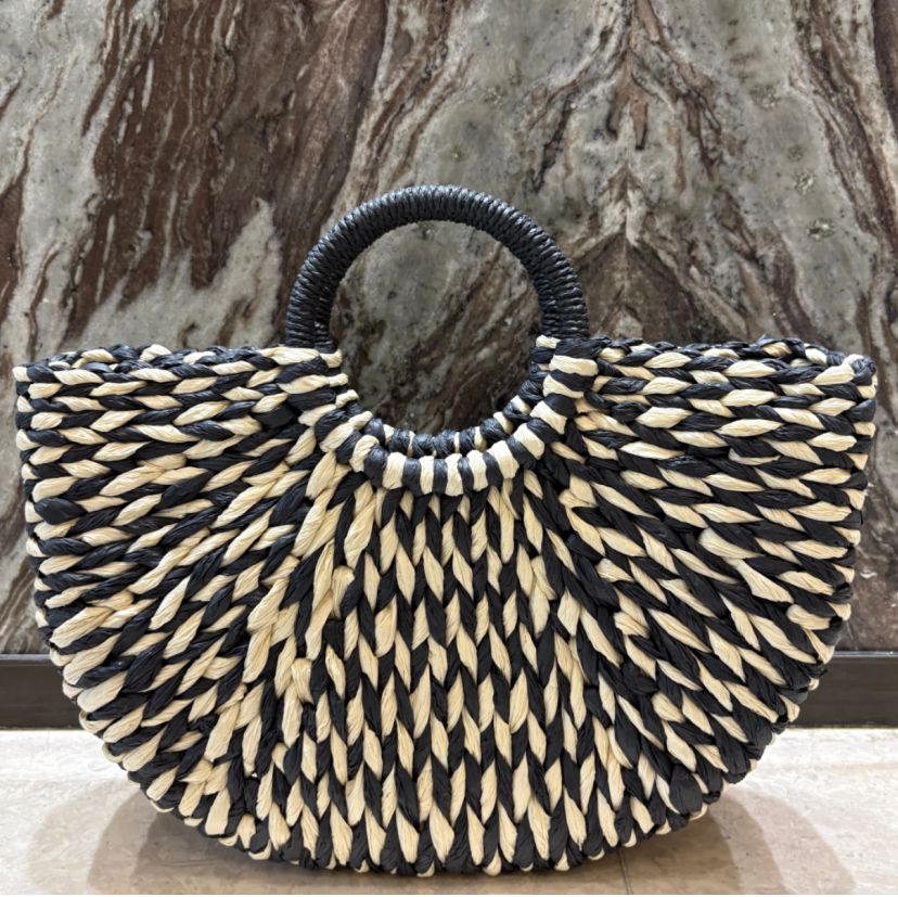 Straw Tote Bag Woven Straw Leather Beach Tote Bags For Summer Lady Shoulder Tote Bags - صورة 2