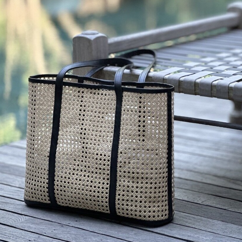 Women Handmade Large Rattan Woven Tote Shopper Bag - صورة 2