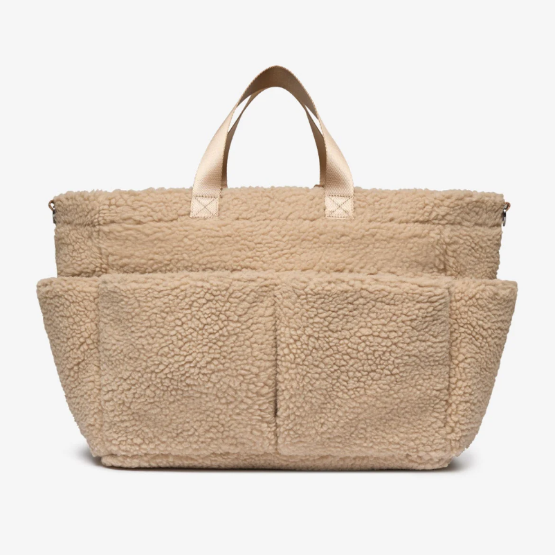 Large Portable Teddy Tote Bag Soft Fluffy Furry Women's Zipper Open Tote Bag Travel Weekender Tote Bag - 画像 6