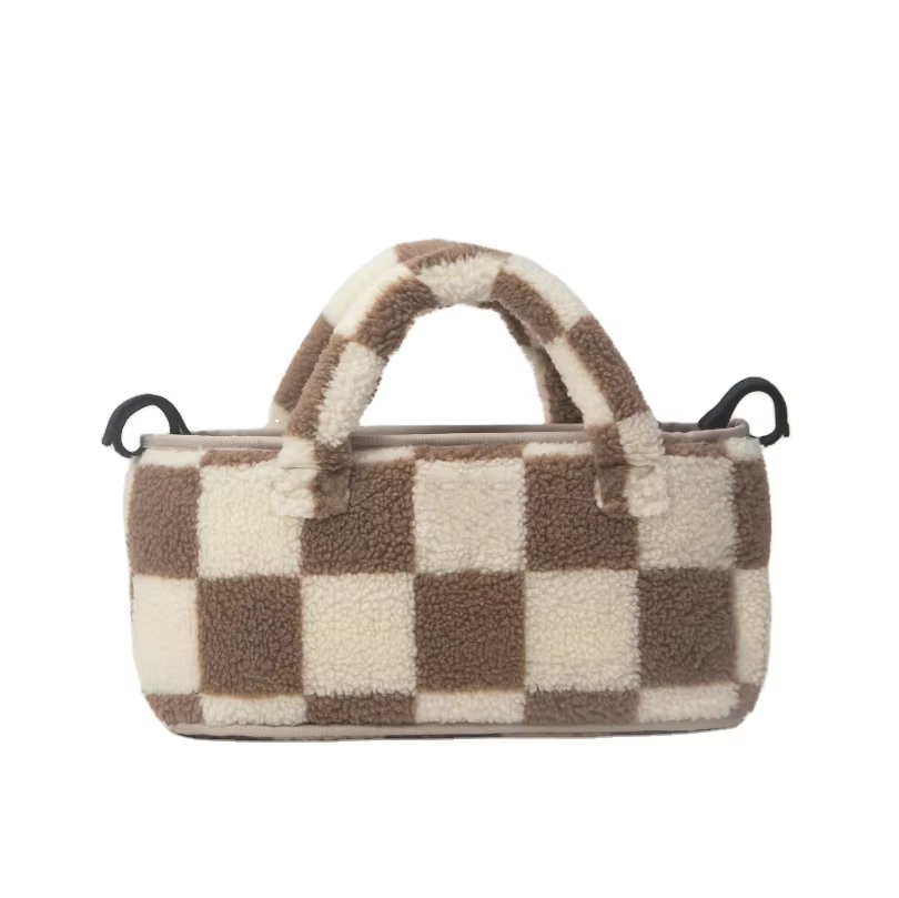 New Design Winter Teddy Fabric Diaper Bag Women's Outdoor Mom Handbag