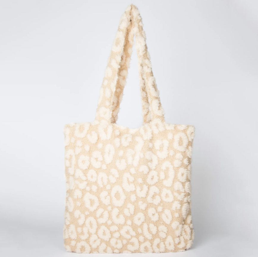 Large Capacity Shoulder Leopard Teddy Tote Bag New Vintage Simple Shoulder Bag - 画像 2