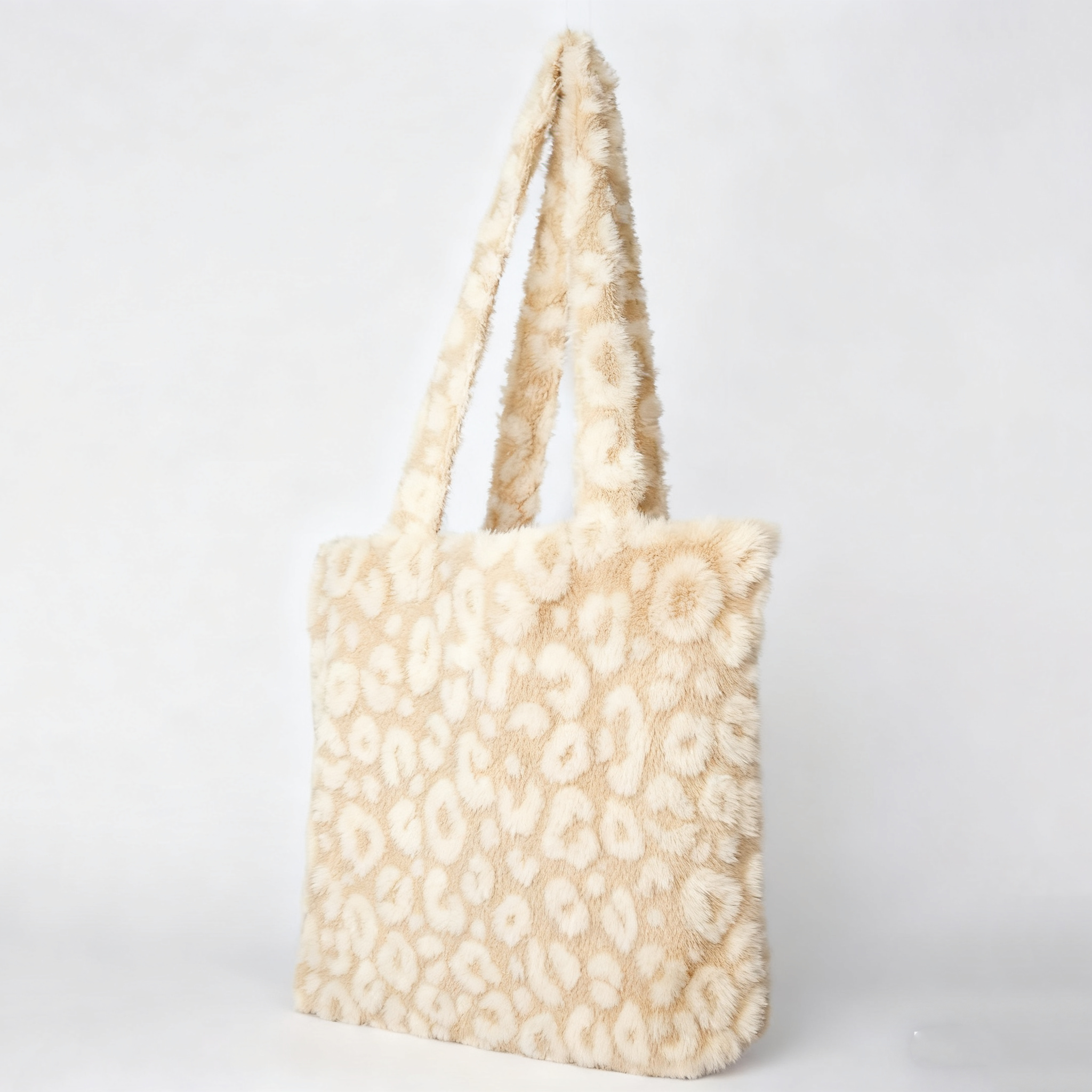 Large Capacity Shoulder Leopard Teddy Tote Bag New Vintage Simple Shoulder Bag - 画像 6